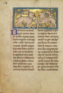 Bestiary Prints: Two Lions Reviving their Dead Cubs; De Natura Avium; De Pastoribus et Ovibus