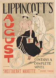 Cyclist Prints: Lippincott's, 1894. Creator: Glackens