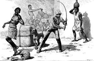 Mozambique Africa Prints: The Liquor Traffic in Delagoa Bay: flogging a kaffir, 1890. Creator: R. Taylor