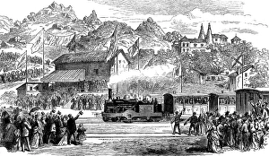 The Lisbon steam-carriage tramway, 1873. Creator: Unknown