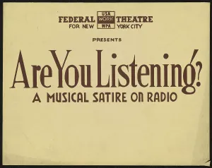 Radio Prints: Are You Listening, New York, 1938. Creator: Unknown