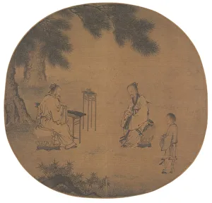 Ink And Slight Colour On Silk Prints: Listening to the Qin (Zither), 1150 - after 1225. Creator: Liu Songnian (Chinese, c