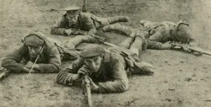 Listening for sounds from underground, Western Front, First World War, c1916, (c1920) Listening for sounds from underground, Western Front, First World War, c1916, (c1920)