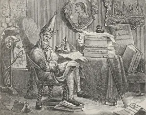 Reference Prints: A Literary Fellow Meditating, 1821. 1821. Creator: Eugene Delacroix