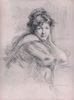 Lithograph portrait of a woman, c1905. Artist: Albert de Belleroche