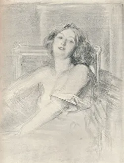 Lithograph portrait of a woman, c1905. Artist: Albert de Belleroche Lithograph portrait of a woman, c1905. Artist: Albert de Belleroche