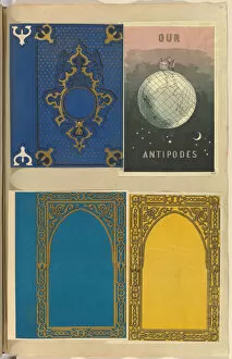 Book Cover Gallery: Four Lithographed Bookcovers, One for Our Antipodes, 1845-70. Creator: Alfred Crowquill