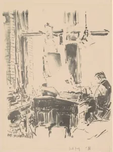 Frederick Childs Hassam Prints: The Lithographer, 1918. Creator: Frederick Childe Hassam