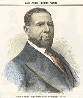 Attach And Xe9 Prints: Lithographic print of Hiram Revels, ca. 1870. Creator: Unknown