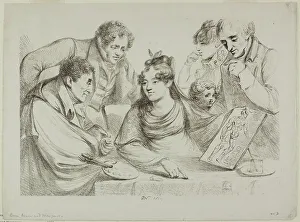 Denon Dominique Vivant Baron Prints: Lithography Lesson, 1819. Creator: Vivant Denon