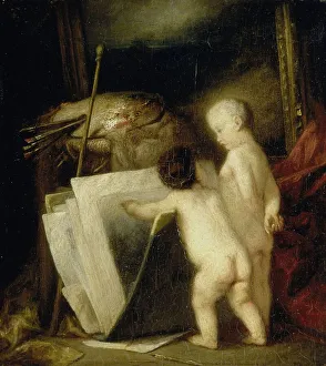 Connoisseur Prints: The little art lovers, 1840-1886. Creator: Hippolyte Michaud