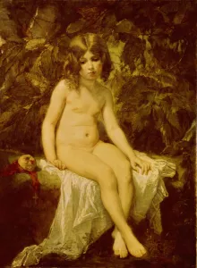 Thomas 1815 1879 Prints: Little Bather, 1849. Artist: Couture, Thomas (1815-1879)