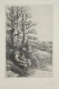 19th 20th Century Gallery: The Little Beggar. Creator: Alphonse Legros (French, 1837-1911)