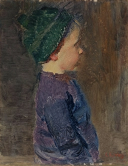 Woolly Hat Prints: A little Boy, c1890. Creator: Christian Krohg
