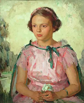 Oil On Board Prints: The Little Bridal Attendant, c1910-1937. Creator: Mary Mackenzie