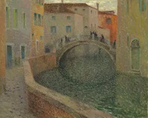 Sadness Gallery: The little canal, gray evening, Venice, 1907. Creator: Le Sidaner, Henri (1862-1939)