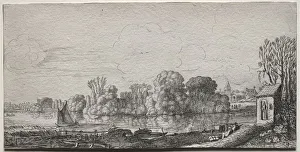 A Little Chapel by a Pond. Creator: Jan van de Velde (Dutch, 1620-1662) A Little Chapel by a Pond. Creator: Jan van de Velde (Dutch, 1620-1662)
