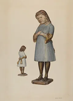 Stanley Mazur Prints: Little Fanny Carved Figure, c. 1938. Creator: Stanley Mazur