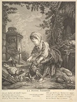 Claude Augustin Duflos Le Prints: The Little Farm Girl, ca. 1753. Creator: Claude Augustin Duflos le Jeune
