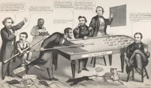 Presidential Campaign Prints: A Little Game of Bagatelle, 1864. Creator: John L Magee
