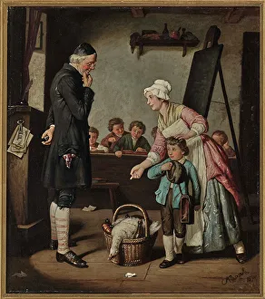 Schoolteacher Prints: A little gift, 1874. Creator: Bach, Alois (1809-1893)