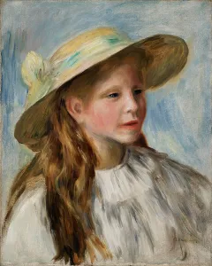Renoir Pierre Auguste Prints: Little Girl with a Hat (Jeune Fille au Chapeau), 1894. Creator: Pierre-Auguste Renoir