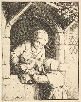 Little Girl Playing with a Baby in its Mothers Arms, 1610-85