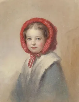 Baker George Augustus Prints: Little Girl in a Red Bonnet, 19th century. Creator: George Augustus Baker