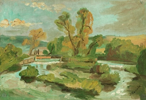 Hues Prints: Little Island on a River, 1900-1920. Creator: Jozef Hanula