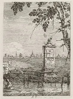 The Little Monument [left], c. 1735 / 1746. Creator: Canaletto