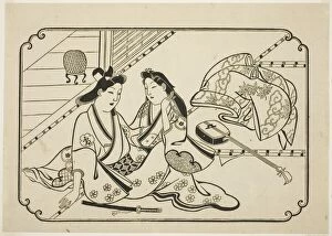 Shamisen Gallery: After a little music, from an untitled series of 12 erotic prints, c. 1673 / 81