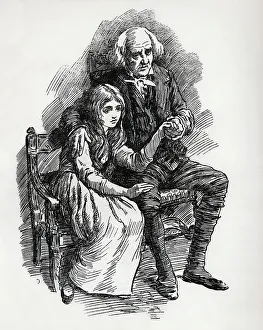 Grandchild Prints: Little Nell and her Grandfather, c1900. Creator: Harold Copping