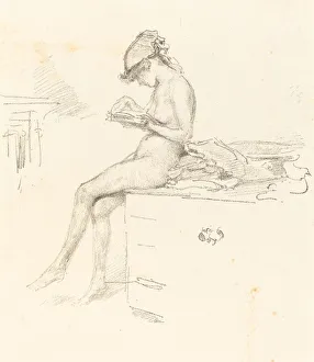 The Little Nude Model, Reading, 1889 / 1890. Creator: James Abbott McNeill Whistler
