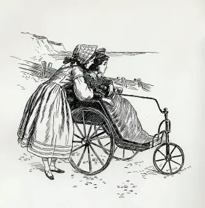 Brighton Prints: Little Paul and his sister Florence at Brighton, c1900. Creator: Harold Copping