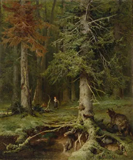 Magic Prints: Little Red Riding Hood, 1887. Artist: Klever, Juli Julievich (Julius), von (1850-1924)