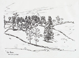 Frederick Childs Hassam Prints: Little School-house, Land of Nod. 1918. Creator: Frederick Childe Hassam