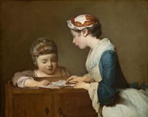 Chardin Jean Simeon Gallery: The Little Schoolmistress, after 1740. Creator: Jean-Simeon Chardin