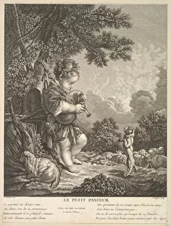 Bagpipes Gallery: The Little Shepherd, ca. 1753. Creator: Claude Augustin Duflos le Jeune