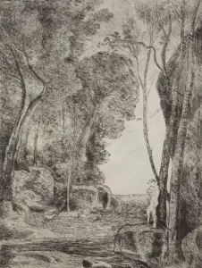 Cliche Verre Prints: The Little Shepherd, original impression 1855, printed in 1921