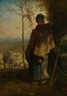 Shadow Collection: The Little Shepherdess, 1868 / 72. Creator: Jean Francois Millet