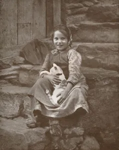 Villager Gallery: Two Little Swiss Villagers at Hospenthal, 1916. Artist: Donald McLeish