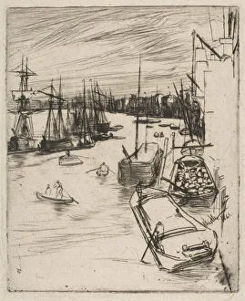 James A Prints: Little Wapping (The Little Rotherhithe), 1861. Creator: James Abbott McNeill Whistler