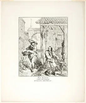 Woodworking Prints: The Little Witch, plate four from Zehn Blätter zu Hebels Alemannischen Gedichten