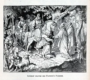 Liudolf craves his Fathers Pardon, 1882. Artist: Anonymous