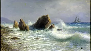 Splashing Gallery: At the Livadia shore, 1895. Artist: Lev Felixovich Lagorio
