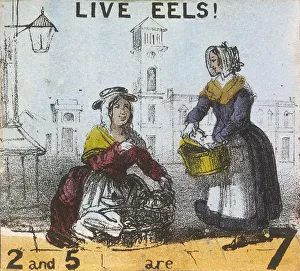 Fish Wife Prints: Live Eels!, Cries of London, c1840. Artist: TH Jones