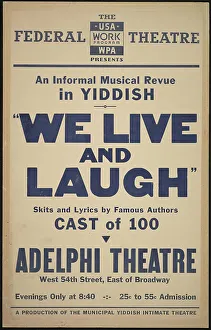 Administration Works Progress Prints: We Live and Laugh, New York, [1930s]. Creator: Unknown