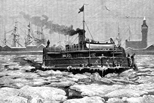 Steam Ships Prints: Liverpool during the Frost: difficulties of the Mersey Ferry traffic