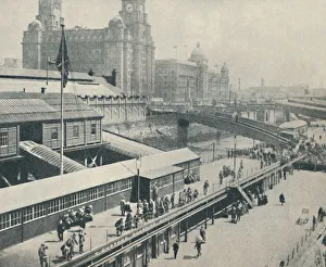 Landing Stage Prints: Liverpool Landing Stage is one of the most interesting river fronts in Great Britain, 1937