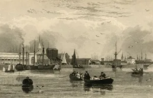 Liverpool, from the Mersey, No. III..., c1830. Creator: Robert Wallis Liverpool, from the Mersey, No. III..., c1830. Creator: Robert Wallis